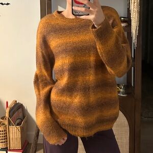 Zara Warm Brown Striped Sweater